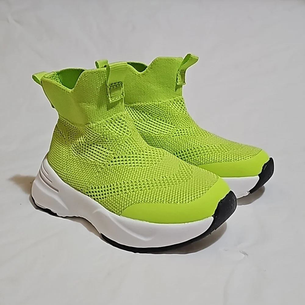 Cat & Jack Toddler Size 5 Lime High Top Sneakers NWOT